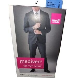 MEDIVEN Medi Compression Socks Mens Tan 15-20 Size IV Classic Calf Standard New